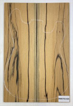 Top Schwarzweißes Ebenholz/Royal White Ebony 7 mm Einzelstück #024